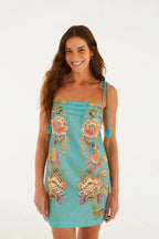 Vestido Curto Estampado Cascata Floral