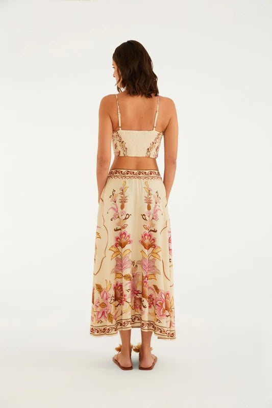 Saia Estampada Jardim Majestoso