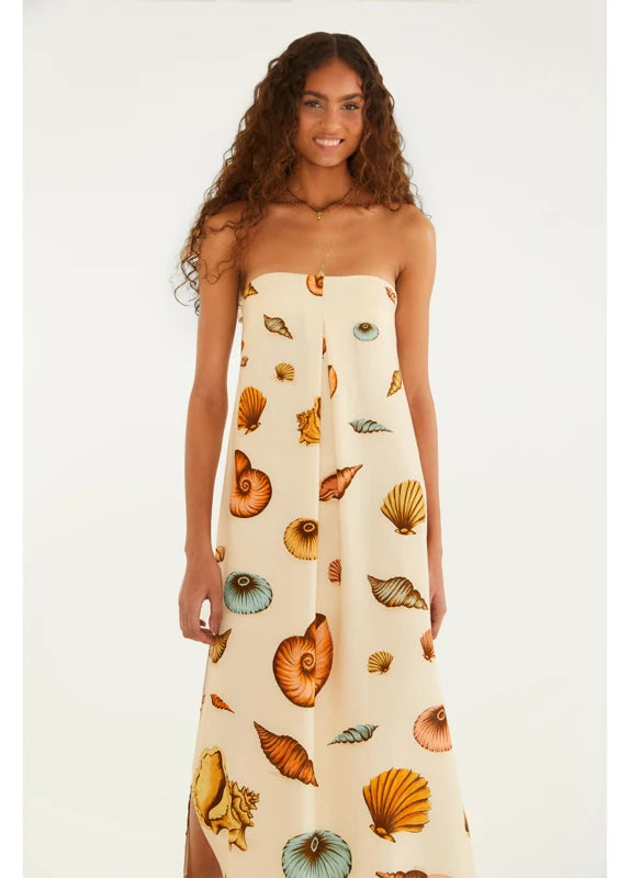 Vestido Longo Estampado Souvenir Mar