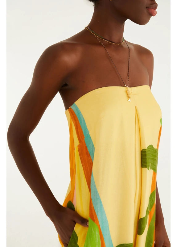 Macacão Pantalona Estampado Paisagem Carioca